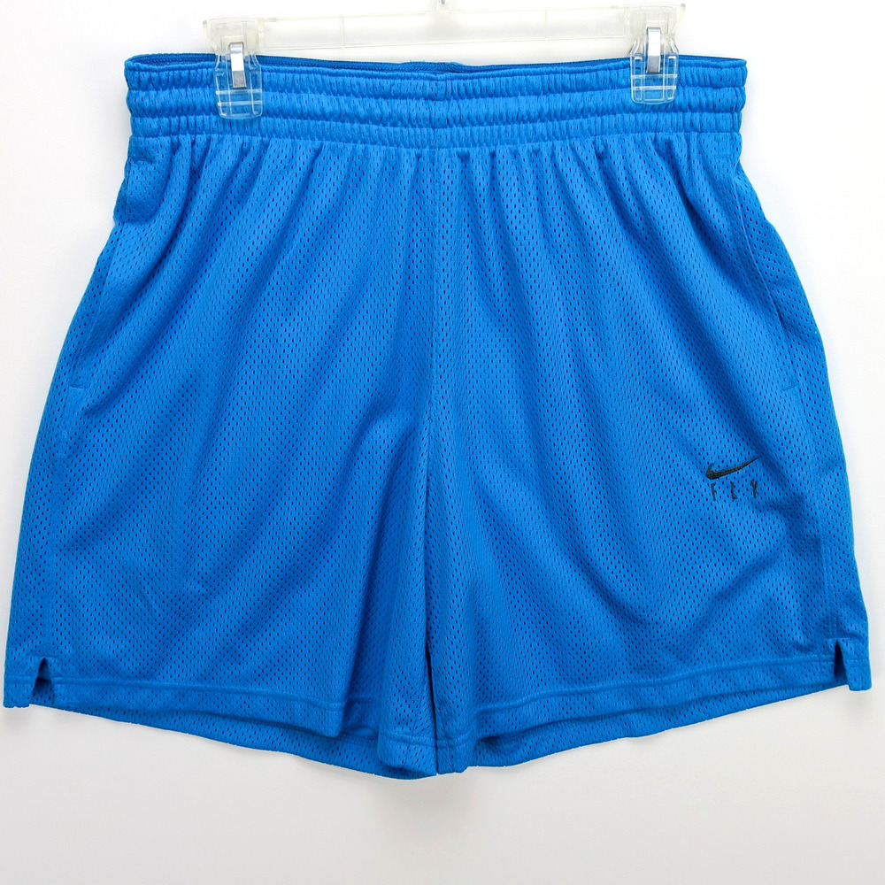 Nike Dri-FIT Mesh Gym Shorts Mens Large Blue Basketball Training Athletic